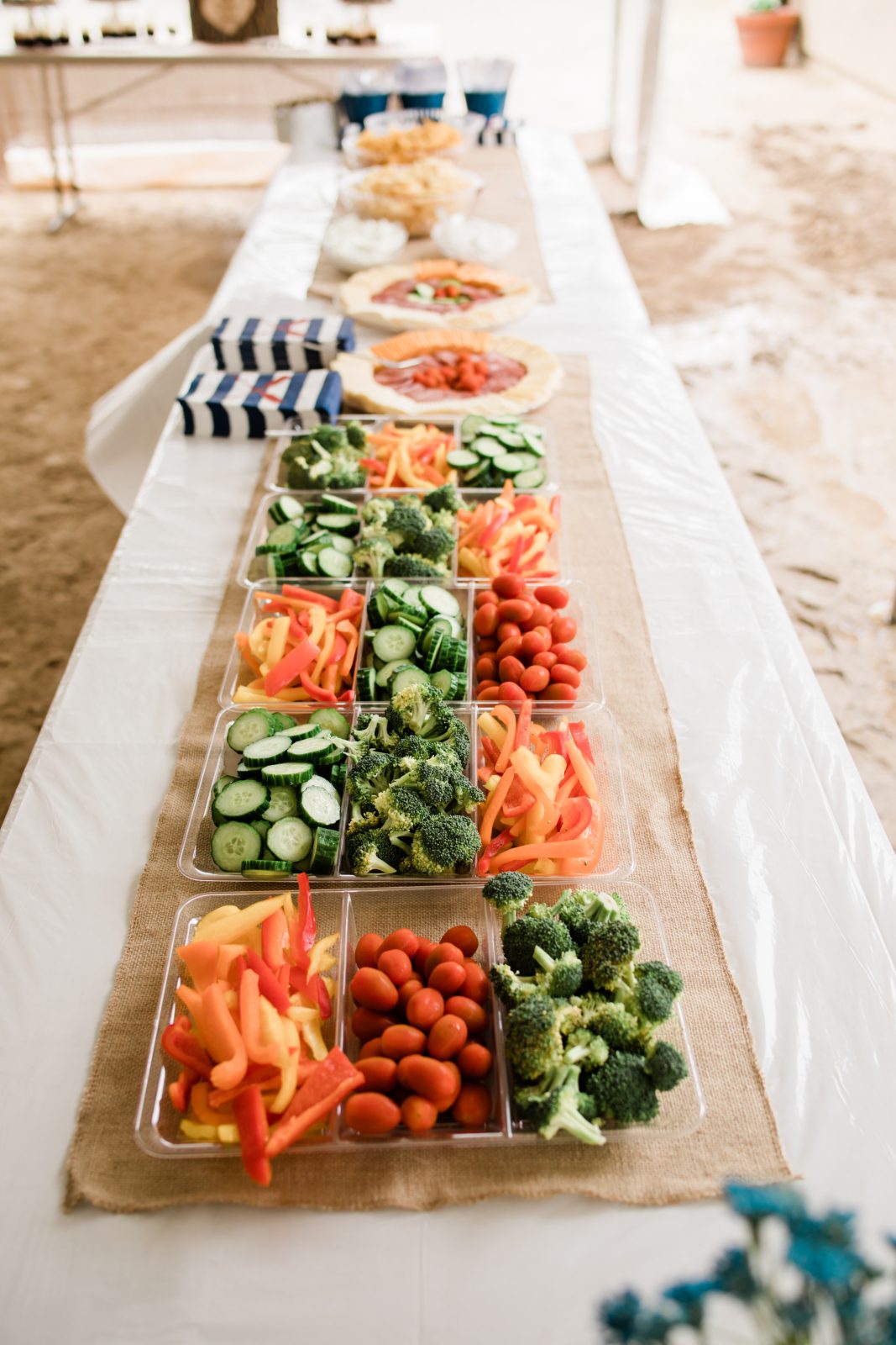 food setup at a wedding