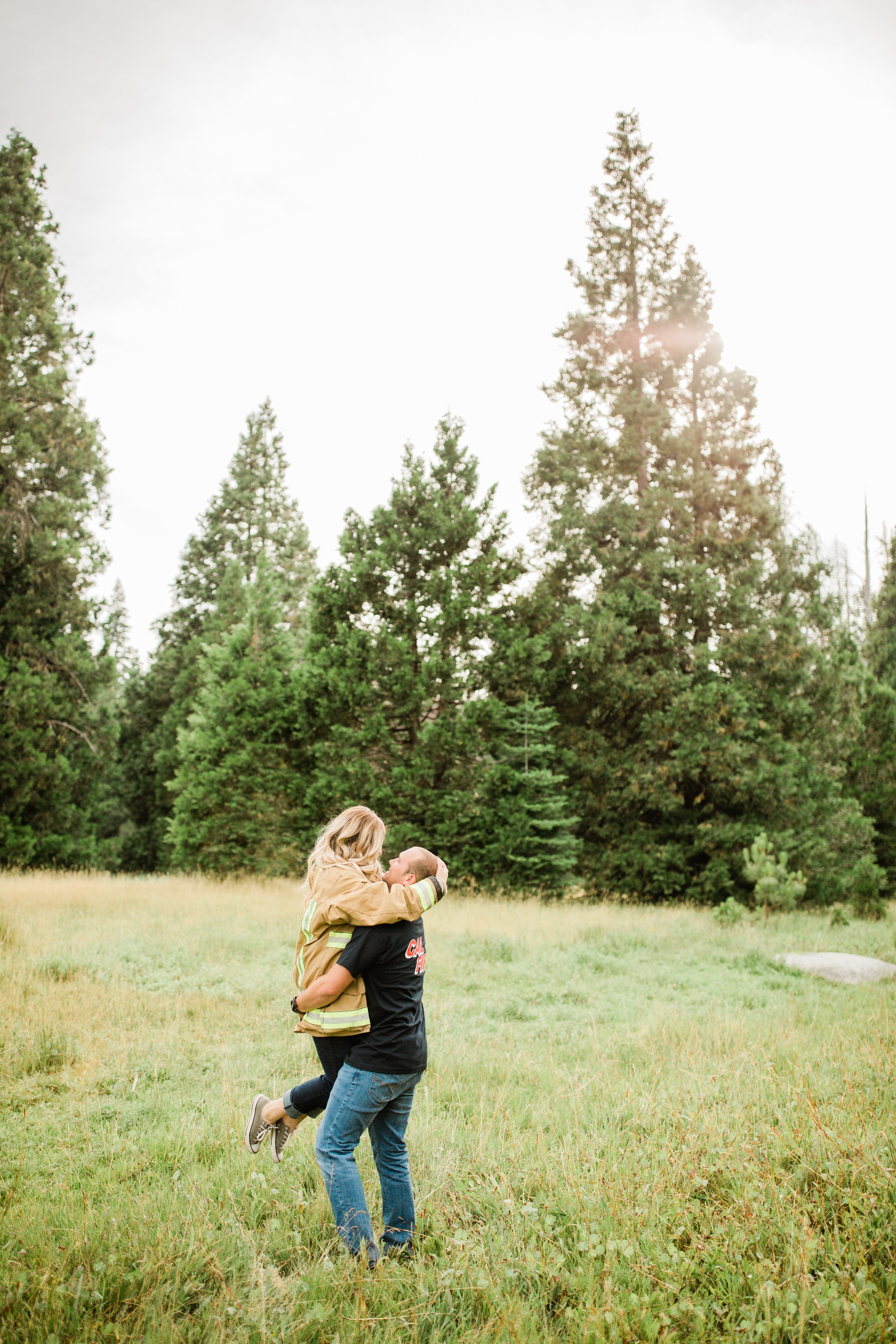 cal fire engagement photo inspiration in shaver lake california