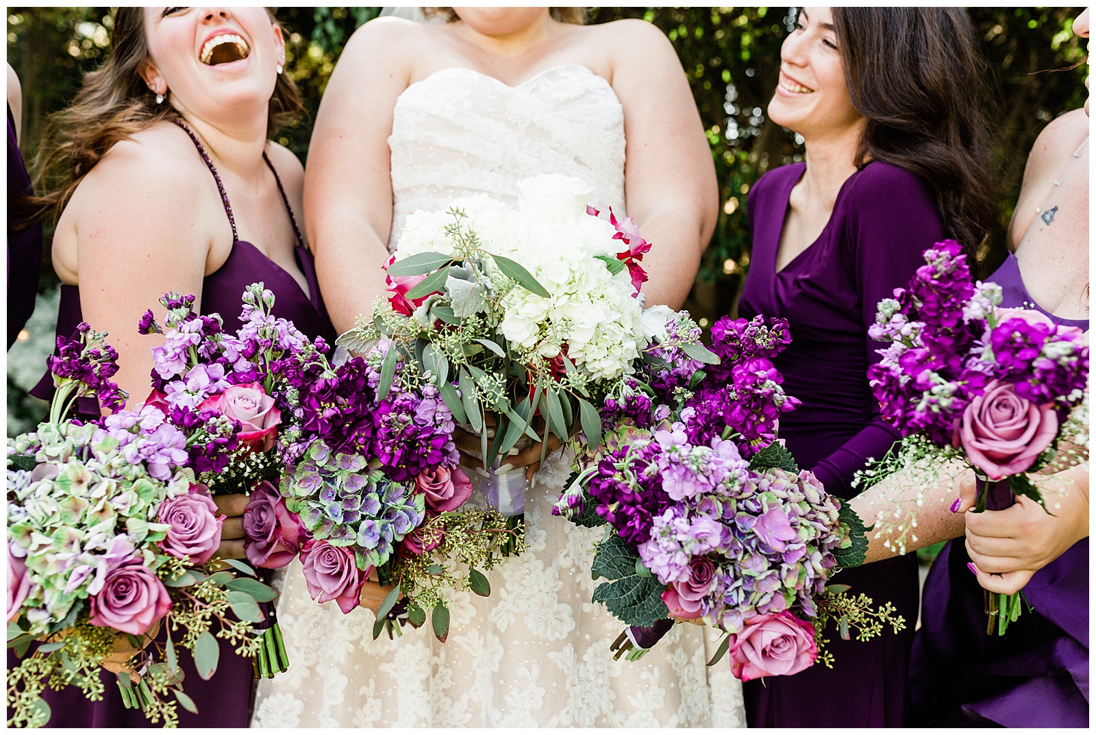 purple and lavender wedding bouquets