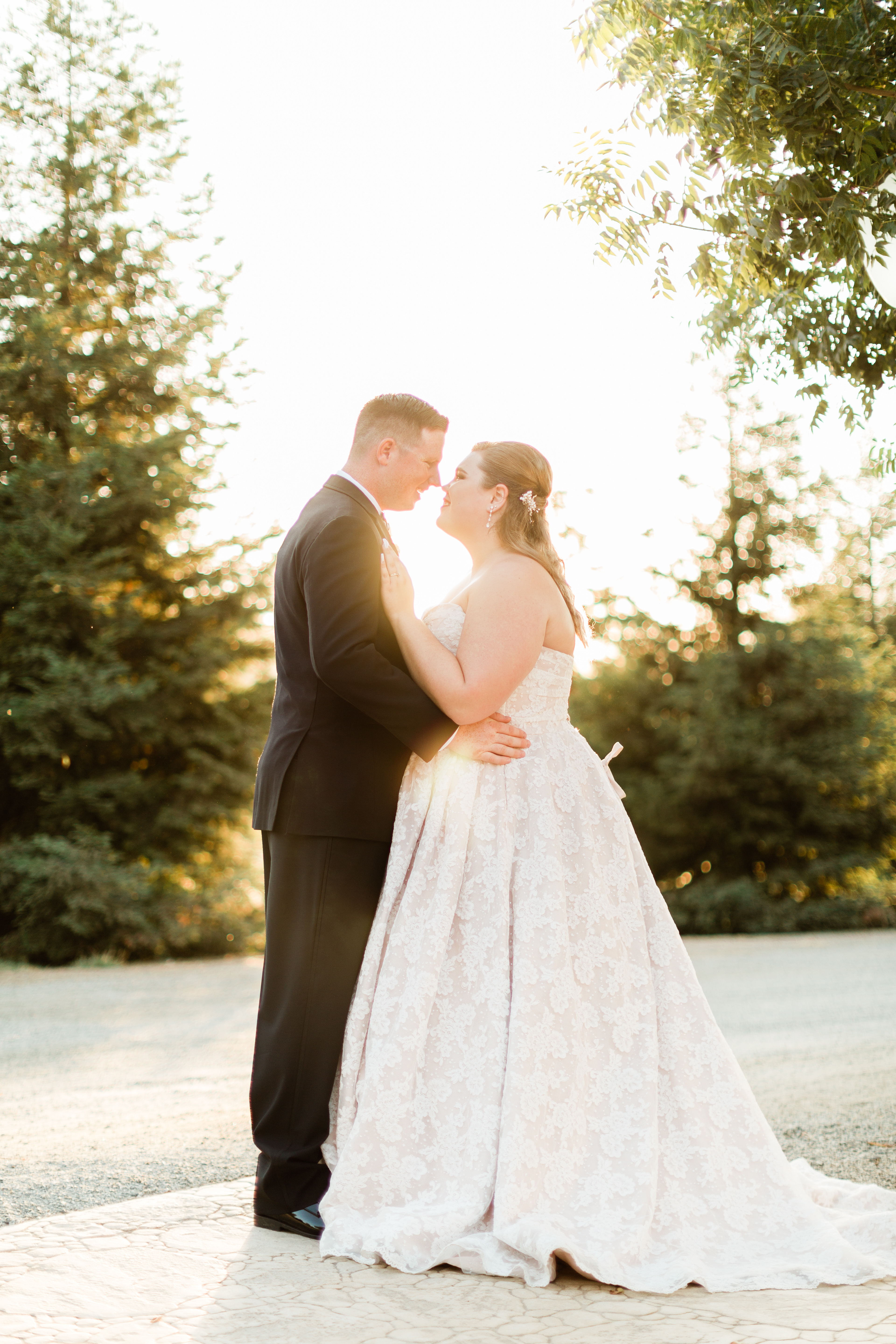 newlywed photos at sunset at wonder valley ranch resort and conference center 