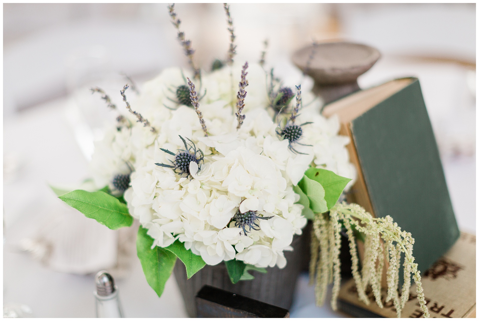 book and flower wedding centerpiece