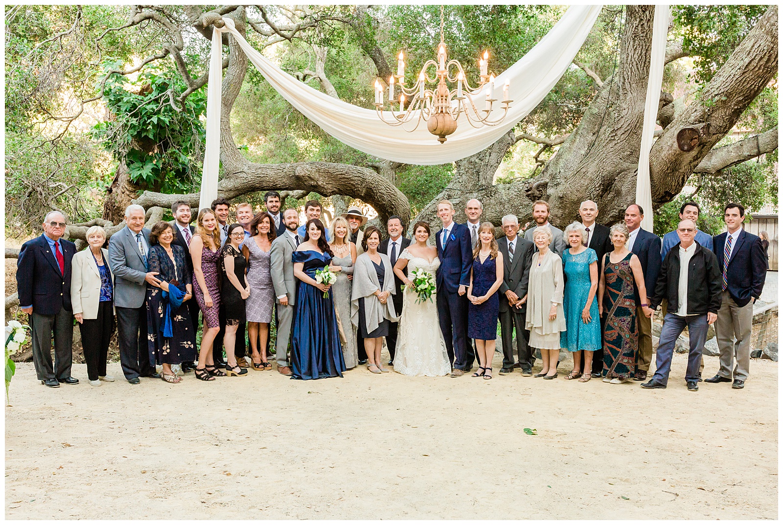 extended family photo after a wedding ceremony at la cuesta ranch in san luis obispo