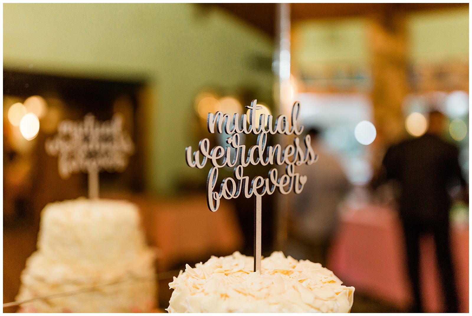 Mutual Weirdness Forever wedding cake topper