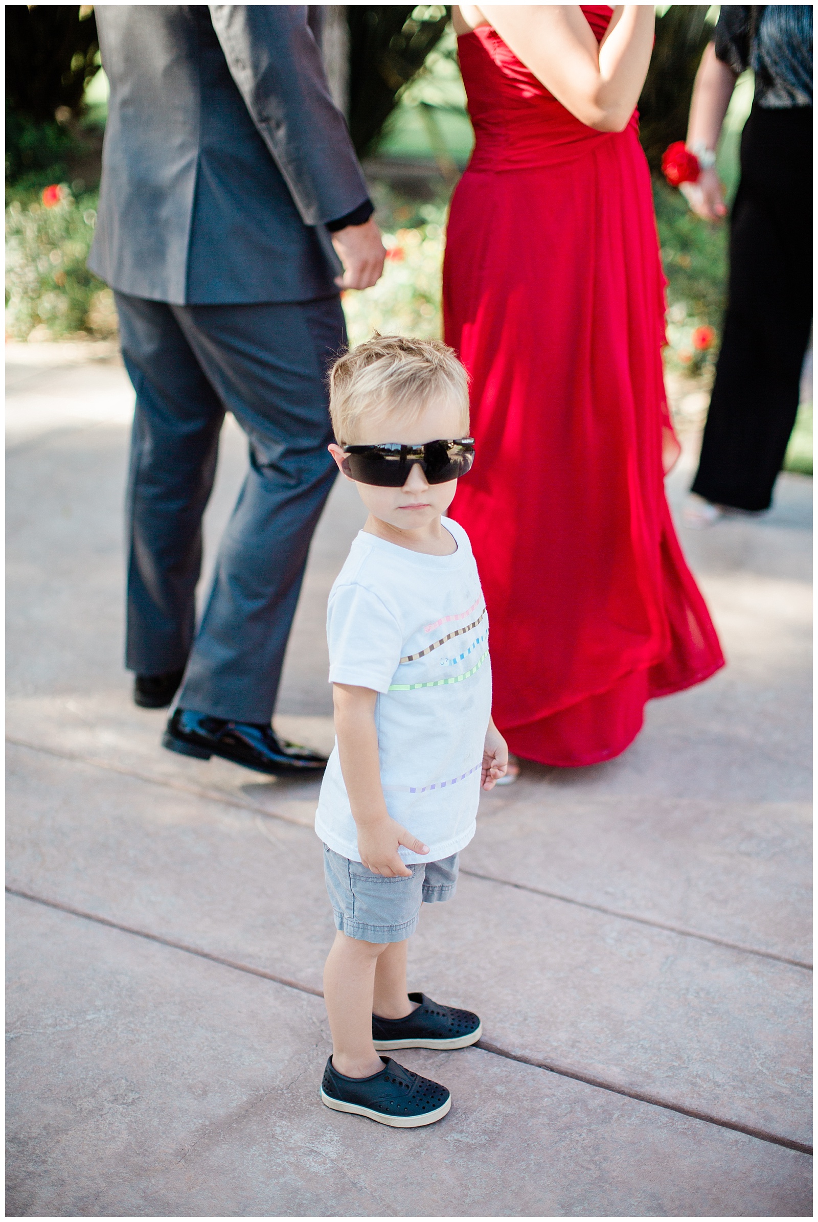 candid photo of the ring bearer being silly