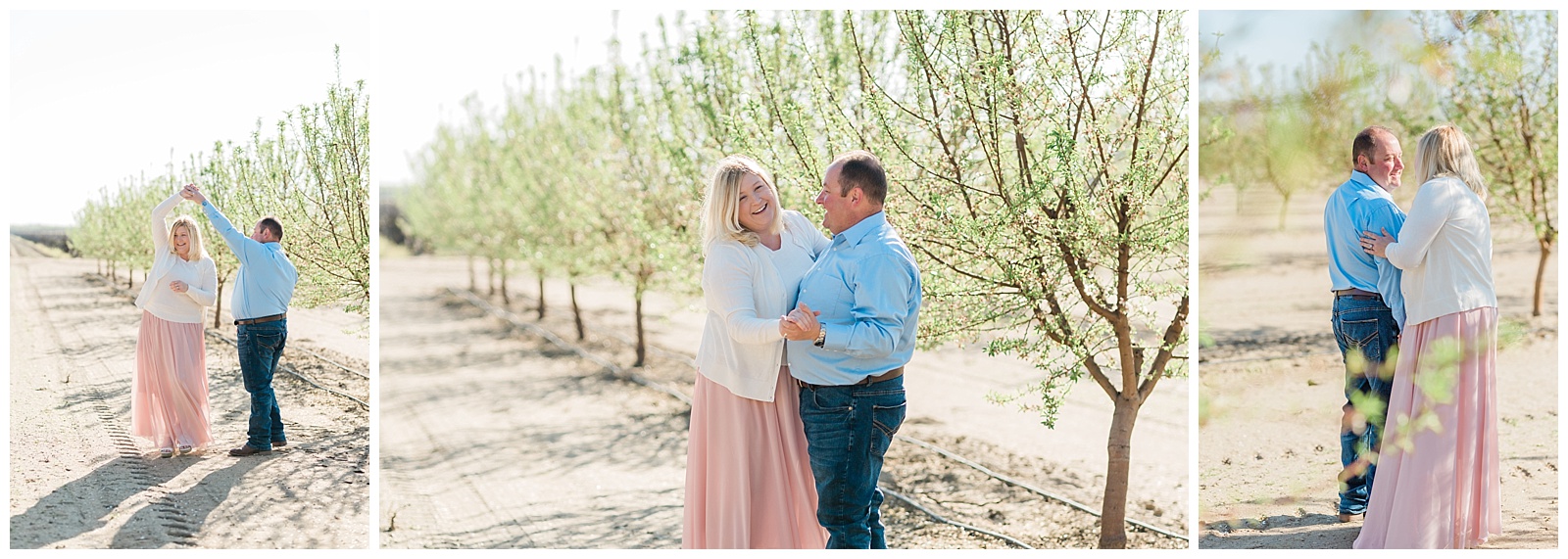 parents dancing and laughing during a spring family photo session with Megan Helm Photography