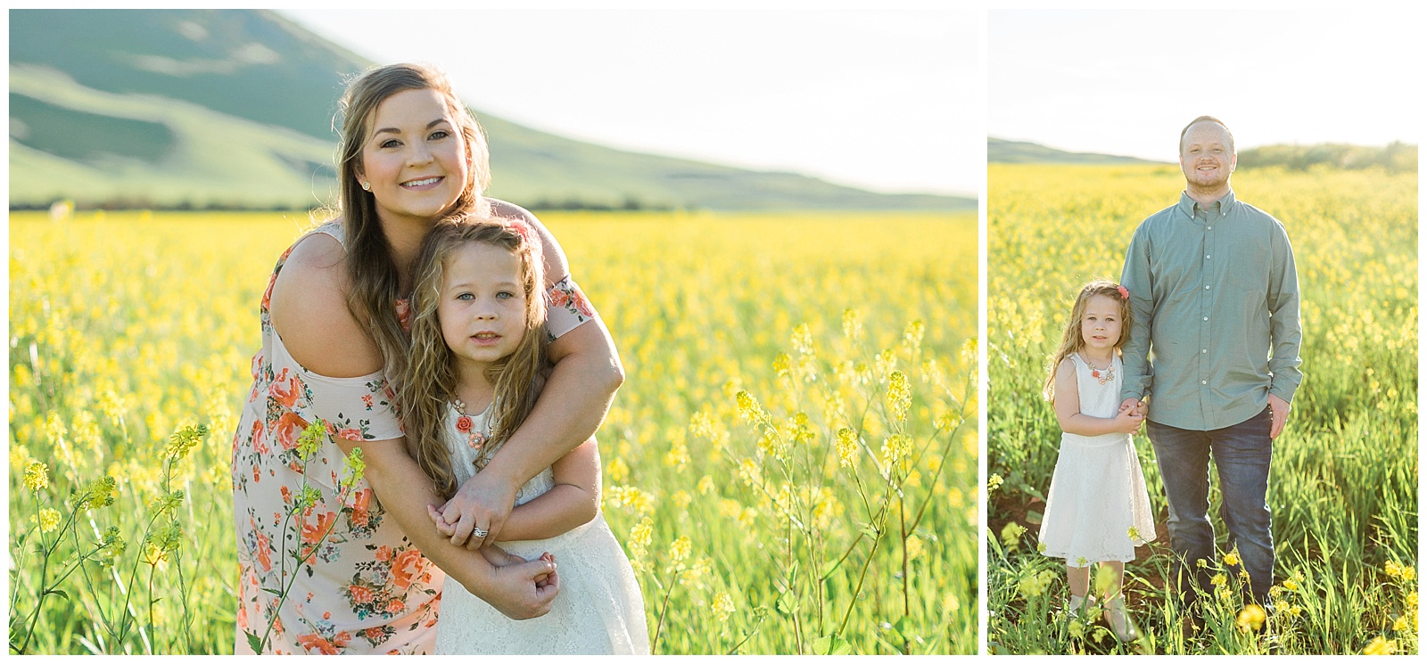 family photos in a wildflower field in fresno ca