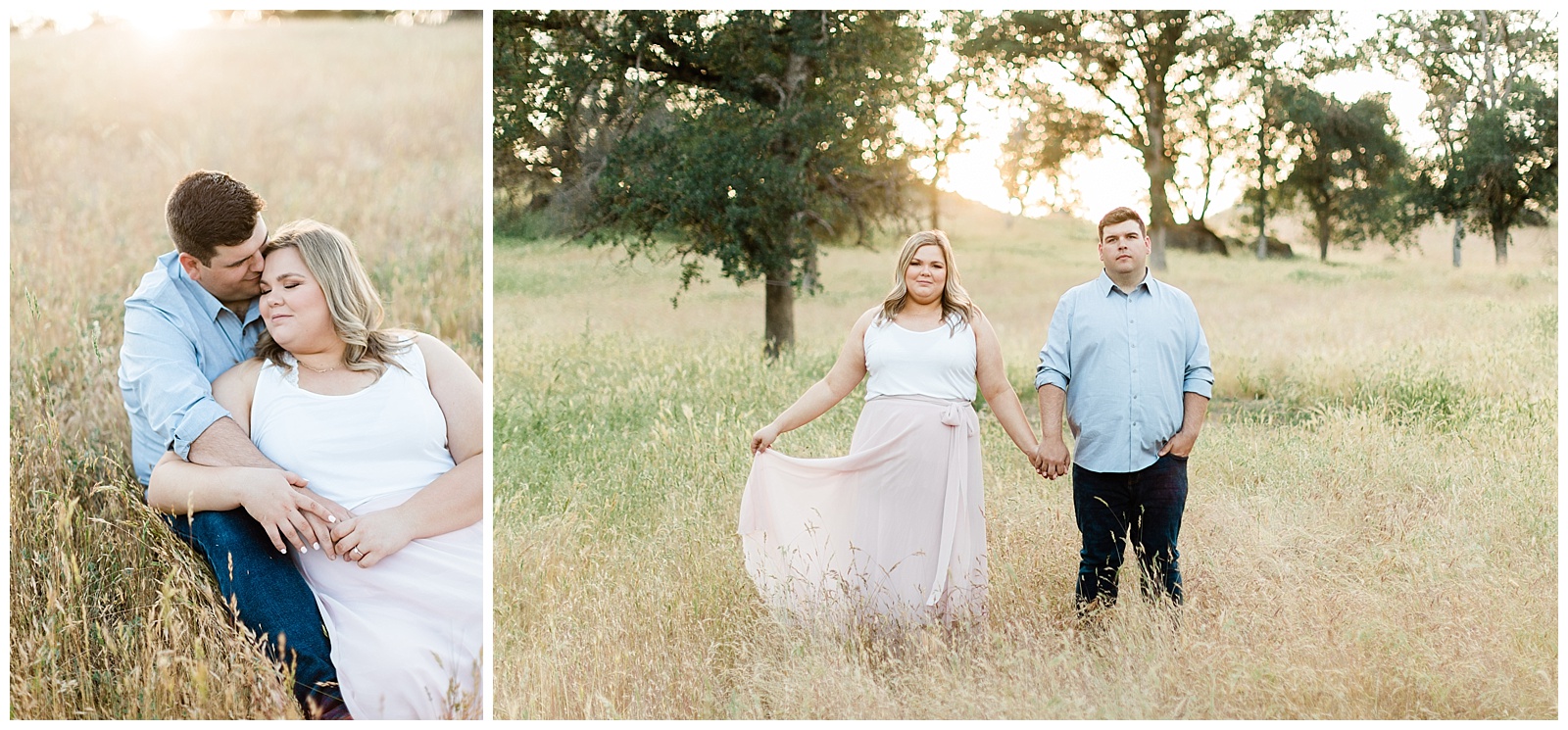 blush and light blue engagement photo outfit ideas and poses