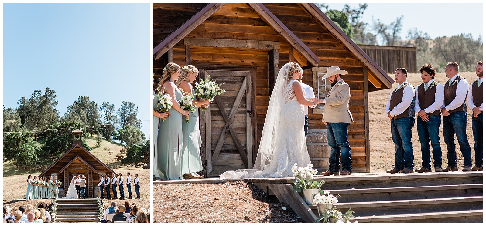 rustic wedding ceremony at fox creek ranch