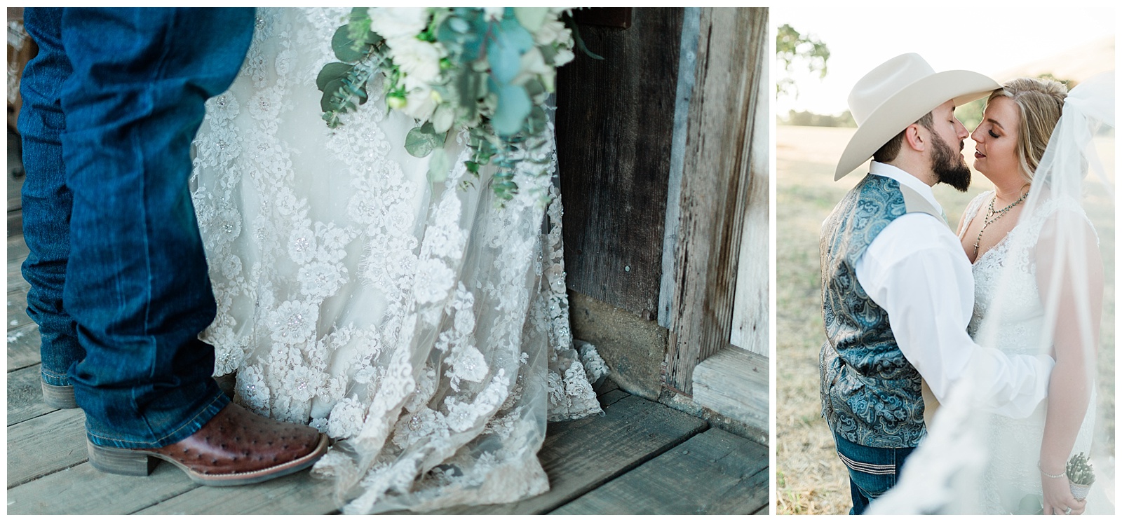 rustic country wedding lace dress and ariat boots