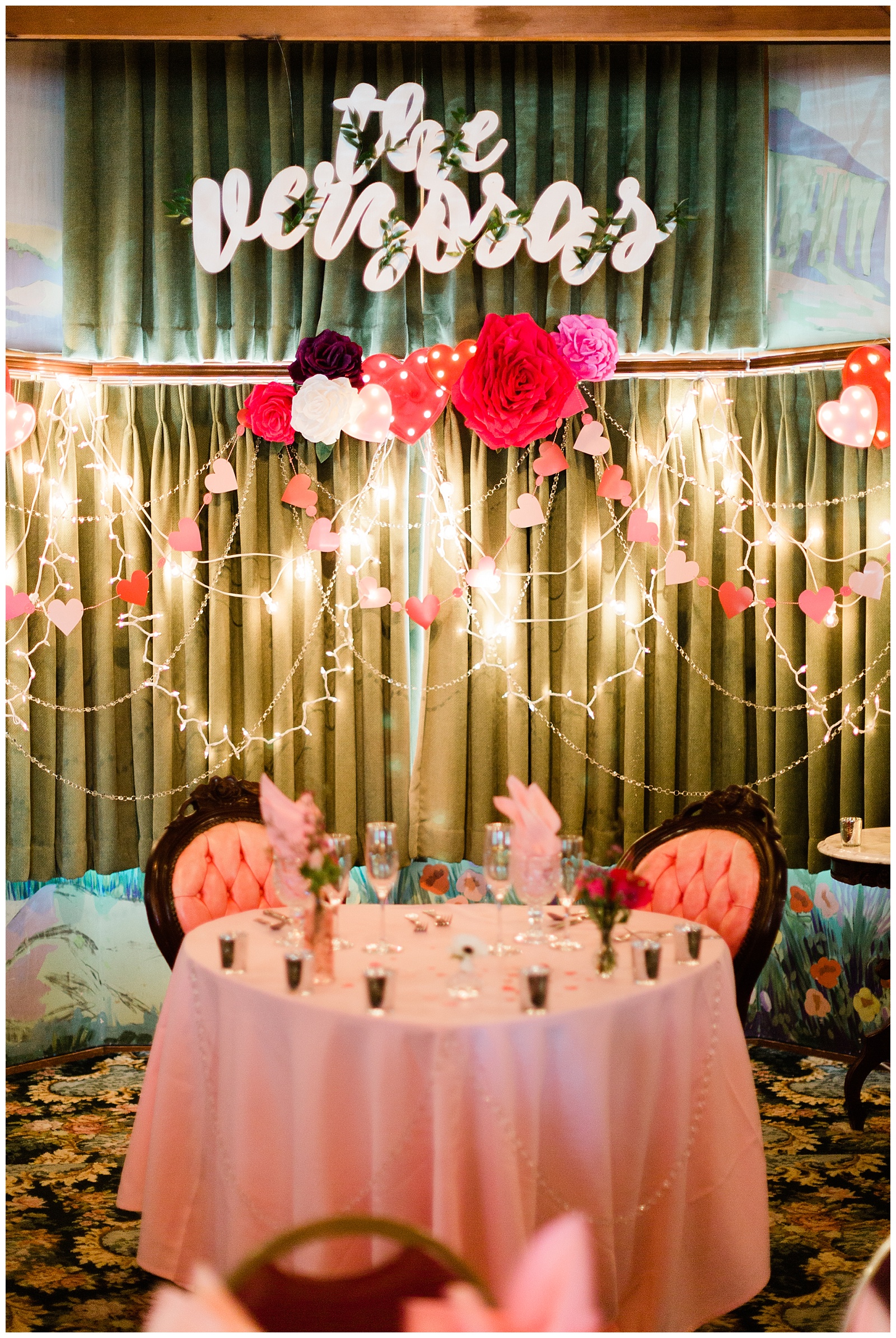 valentine wedding sweetheart table