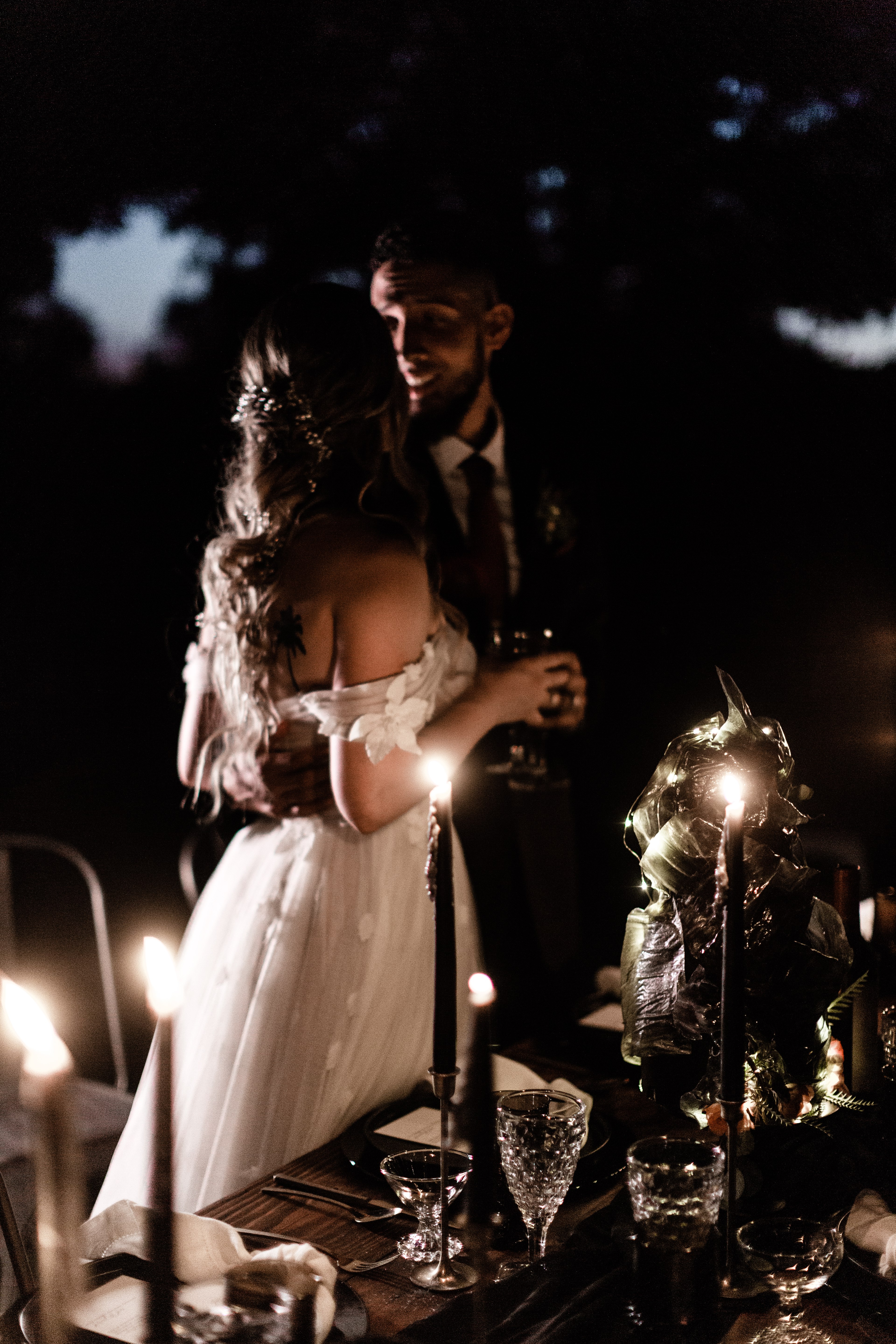 after dark wedding photos with natural light