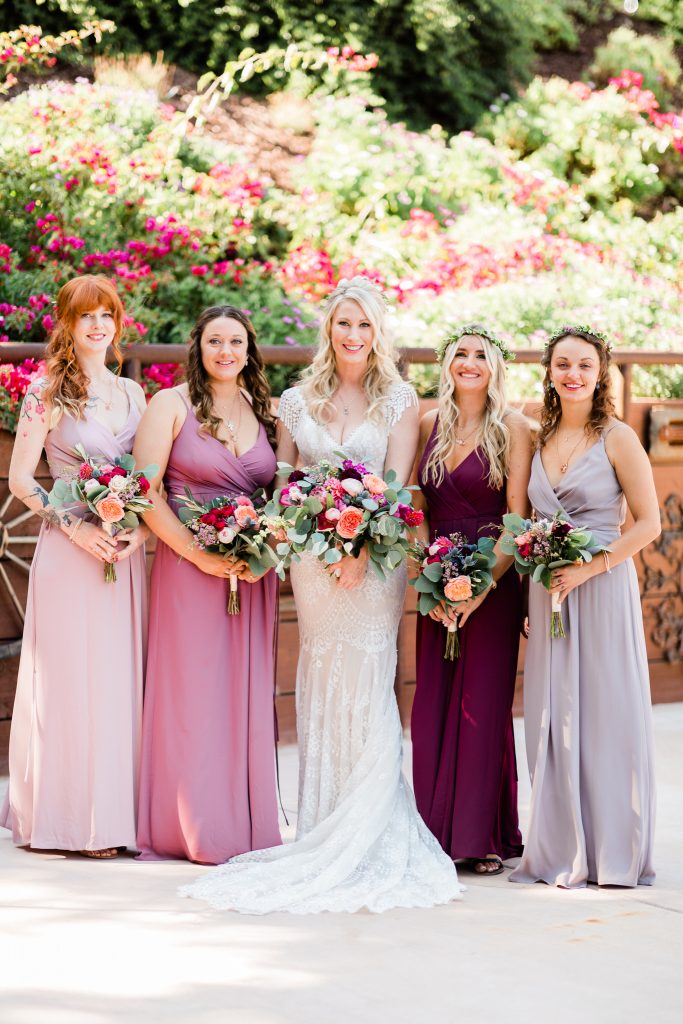 ombre bridesmaid dresses in pink