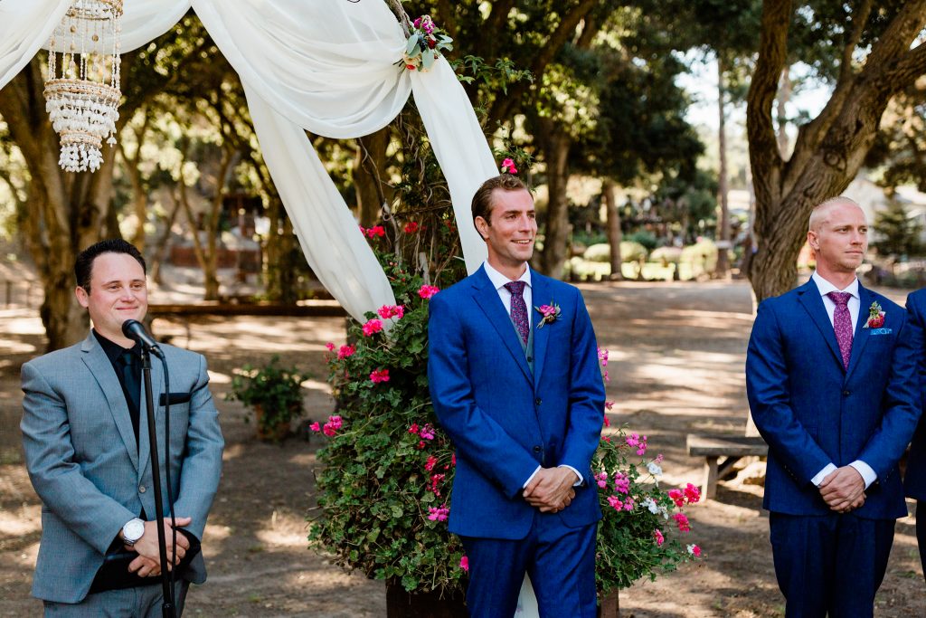 navy and pink groomsmen oufit