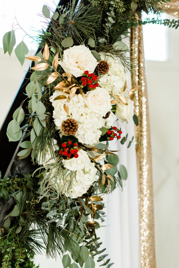 Christmas inspired wedding floral arrangements by fresno florist apropos for flowers