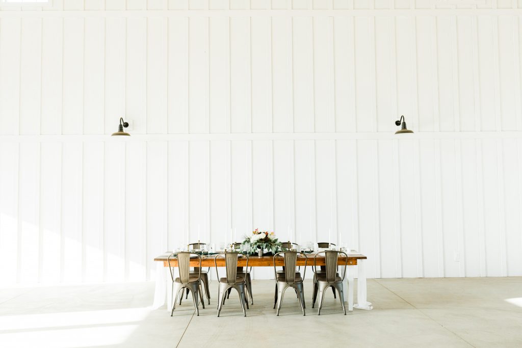Modern white barn fresno wedding venue, R&C Ranch