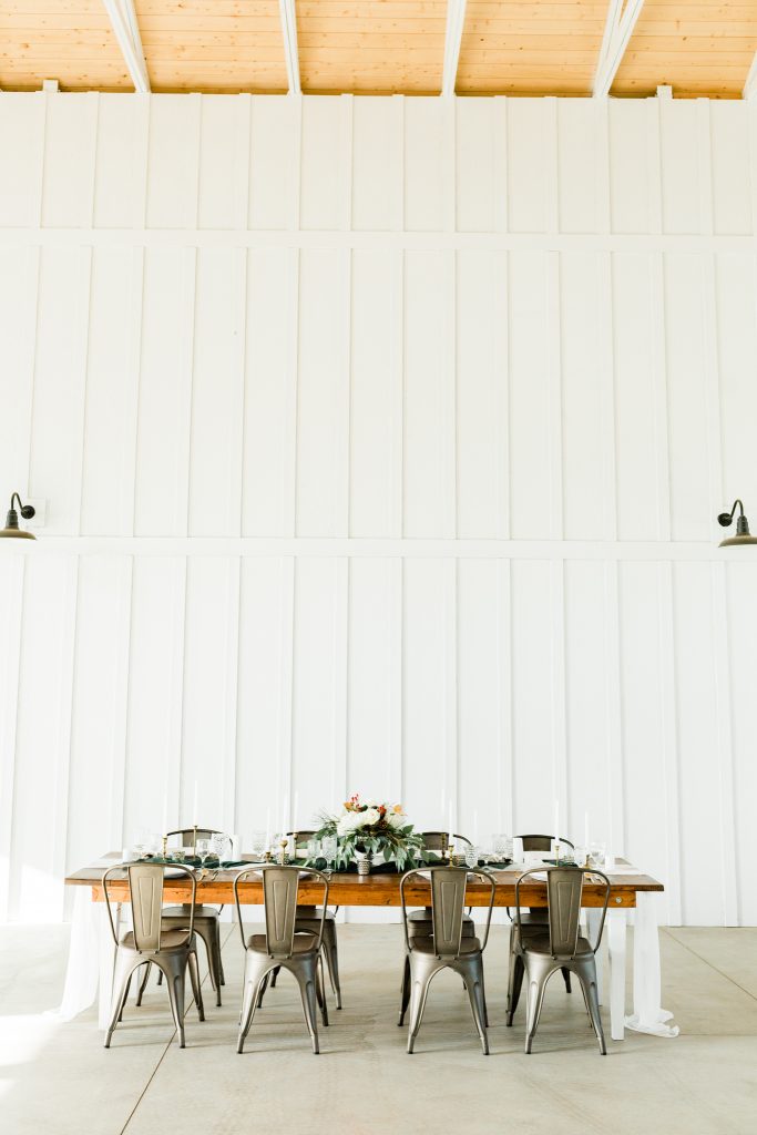 R&C Ranch wedding table set up