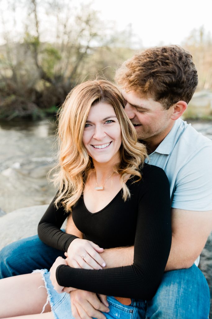 candid engagement photos in early spring
