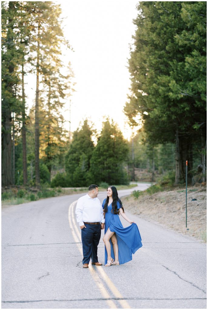 summer engagement photos in fresno mountains by photographer megan helm