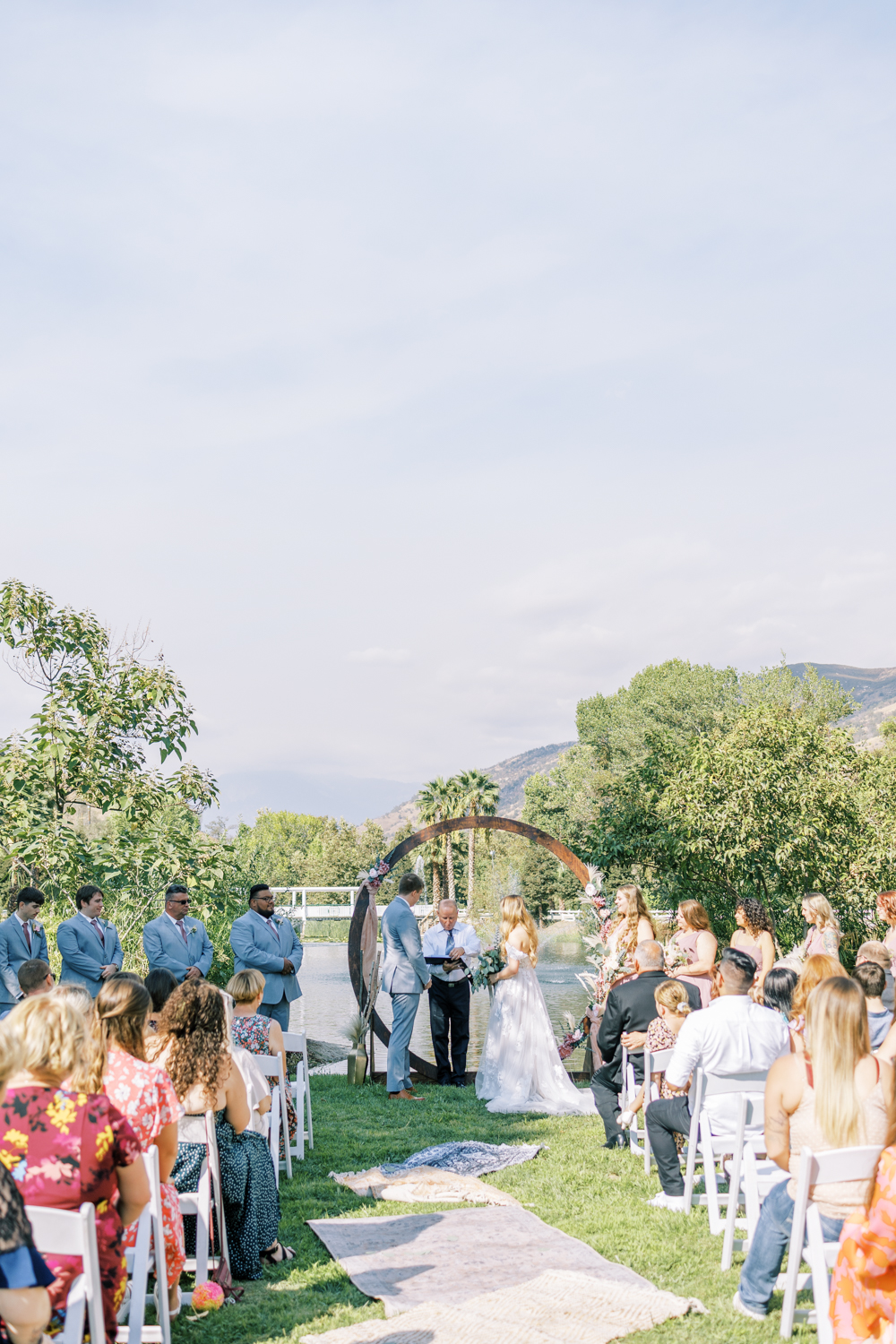 boho wedding ceremony by lake springville ranch wedding