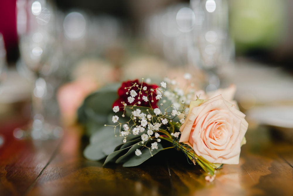 blush and eucalyptus wedding florals