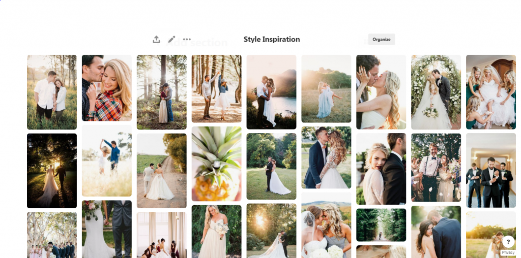 pinterest board for photographer editing style inspiration