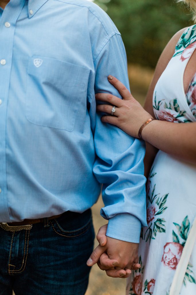Newly engaged couple in a Summer photo shoot