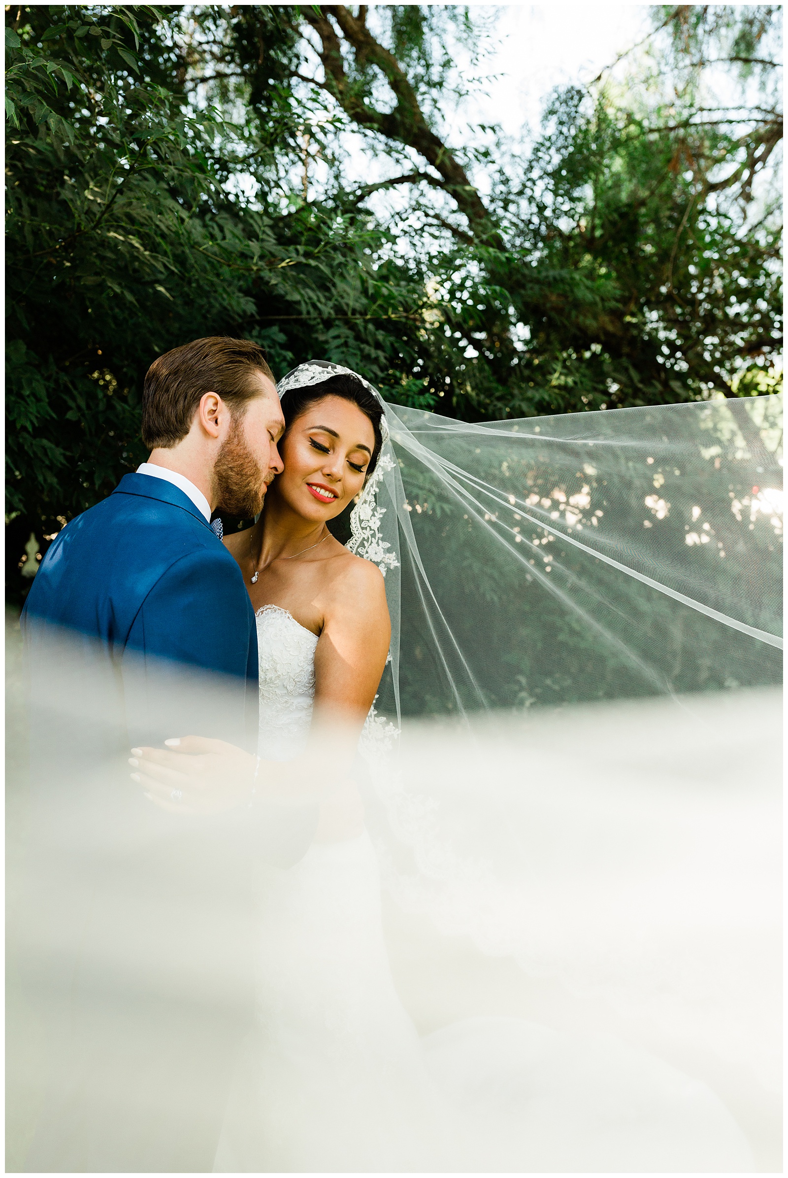 veil shot with a cathedral wedding veil