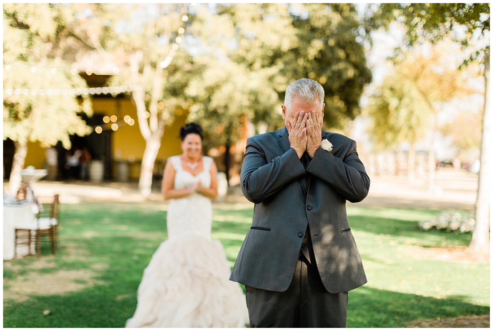 groom emotional first look moments at englemann cellars
