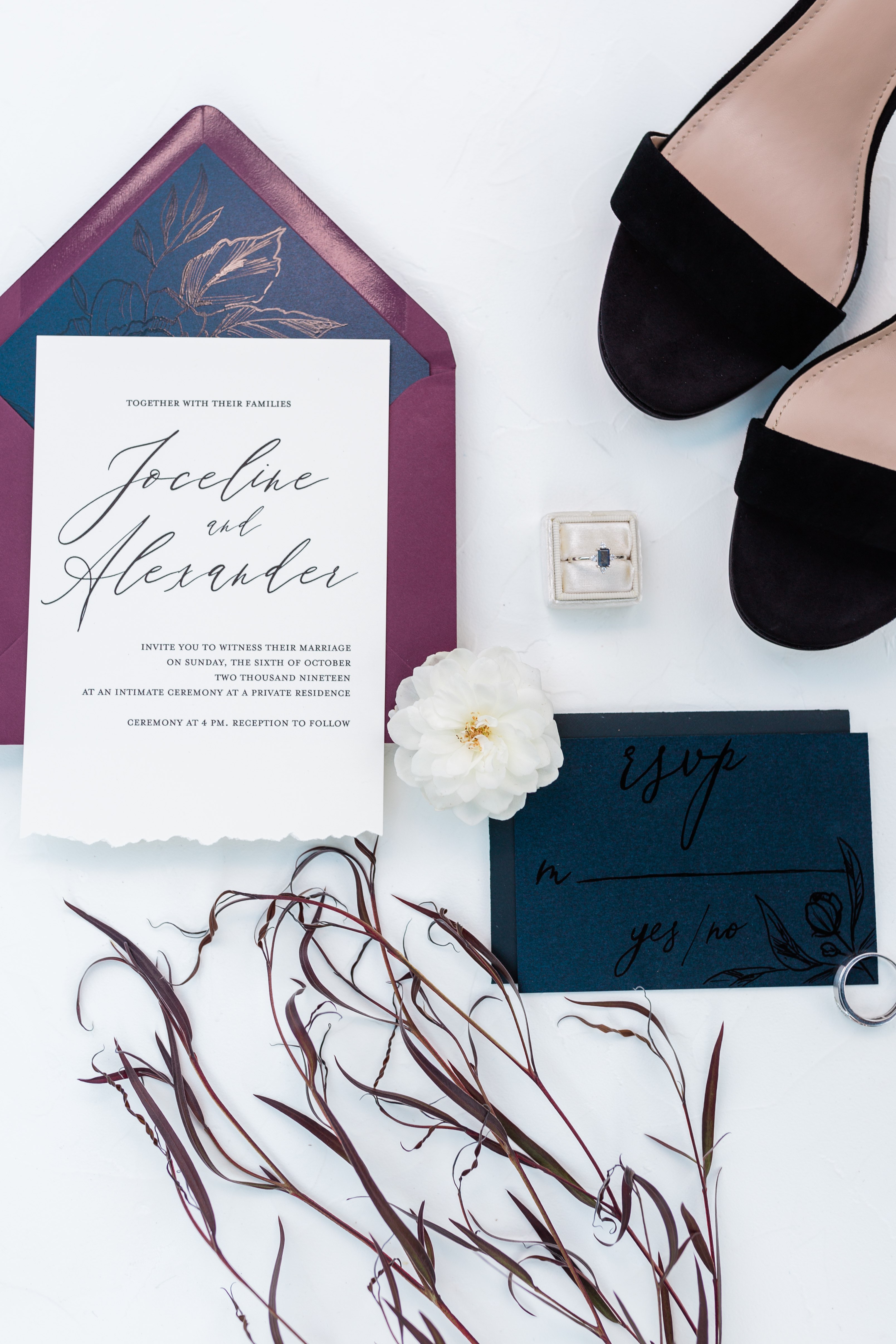 custom black and white wedding invitations