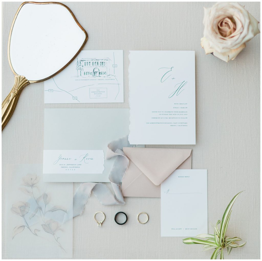 trademark inspired handmade wedding invitations