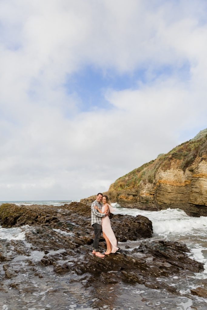 engagement photos on the rocky shores of montana de oro