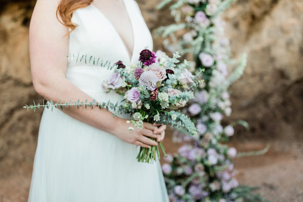 lavender and eucalyptus wedding bouquet