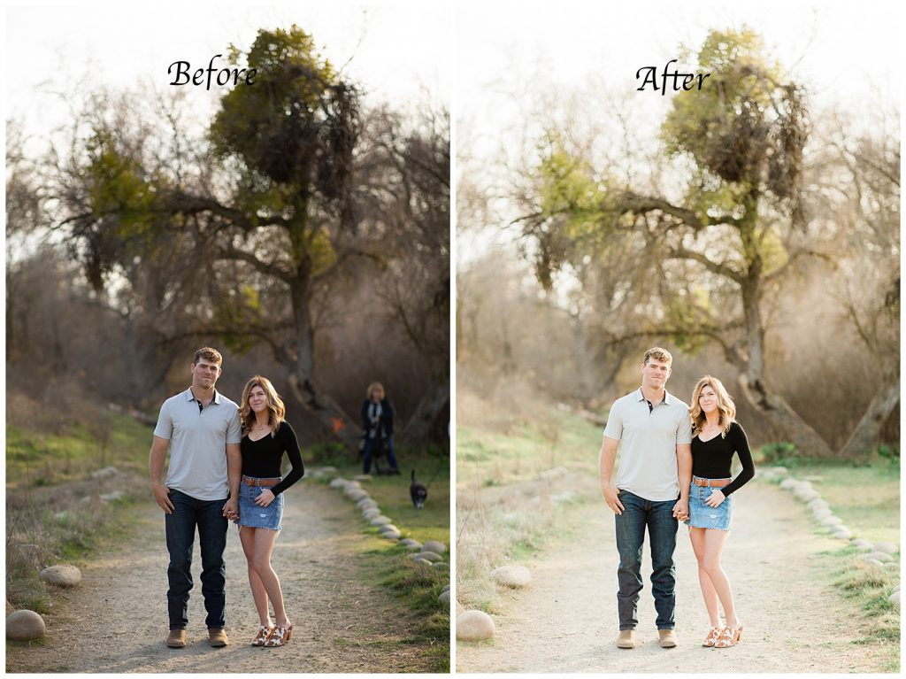 before and after of editing photos by fresno wedding photographer megan helm