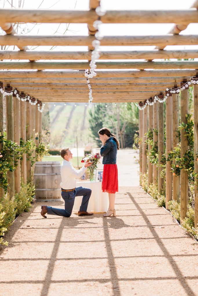 surprise proposal at toca winery in madera
