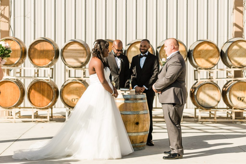 two officiants performing ceremony at Kings River Winery
