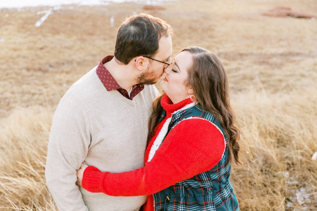 christmas engagement photos for a winter engagement session