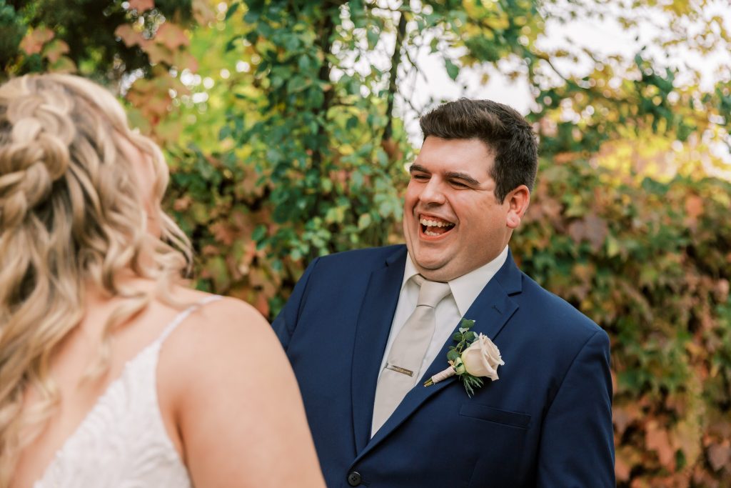 Groom overjoyed at first look at Wolf Lakes Park