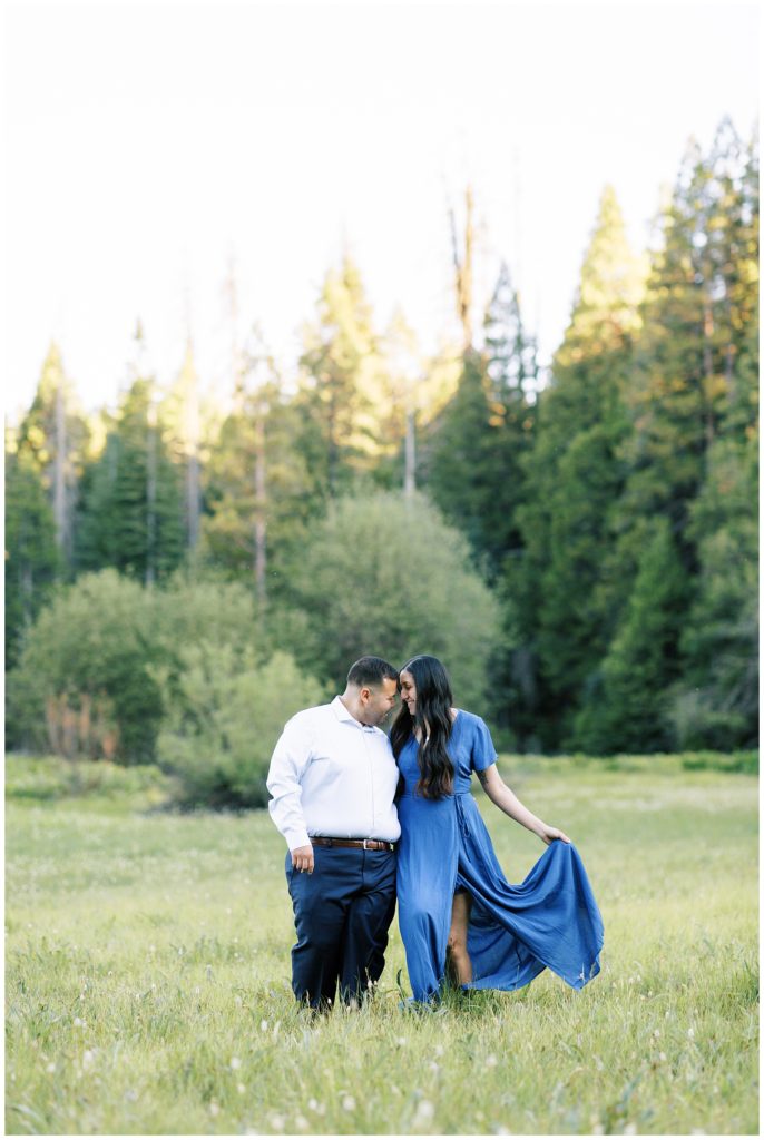 shaver lake meadow engagement photos