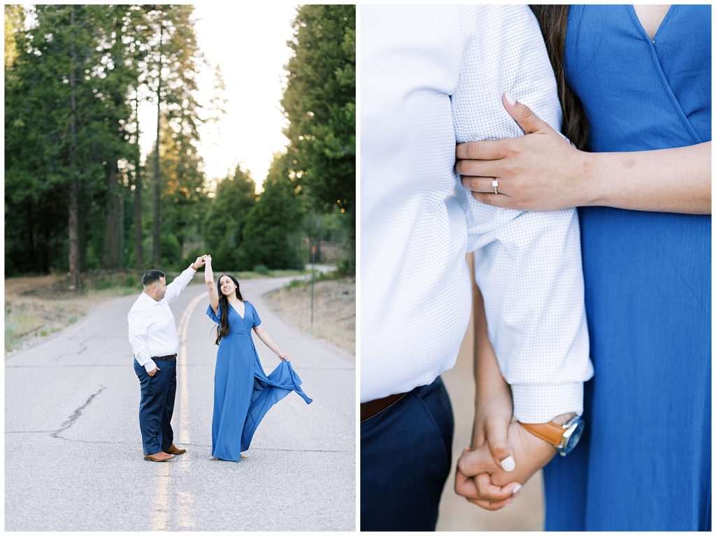 summer engagement photos in shaver lake