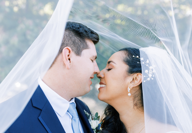 fresno wedding photographer veil shot