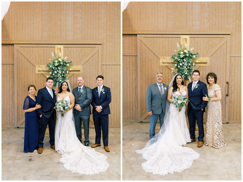 wedding formal portraits with their immediate families