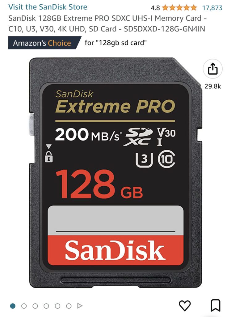 SanDisk 128GB SD card amazon prime day
